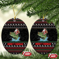 Merry Fishmas Santa Riding Bass Ceramic Ornament Funny Christmas - Wonder Print Shop