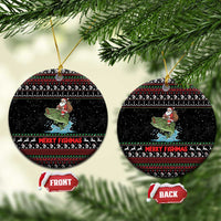 Merry Fishmas Santa Riding Bass Ceramic Ornament Funny Christmas - Wonder Print Shop