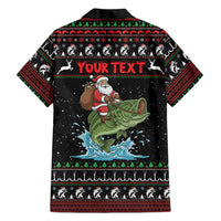 Merry Fishmas Santa Riding Bass Personalized Family Matching Puletasi and Hawaiian Shirt Funny Christmas - Wonder Print Shop