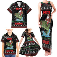 Merry Fishmas Santa Riding Bass Personalized Family Matching Tank Maxi Dress and Hawaiian Shirt Funny Christmas - Wonder Print Shop
