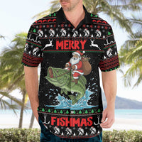 Merry Fishmas Santa Riding Bass Personalized Hawaiian Shirt Funny Christmas - Wonder Print Shop
