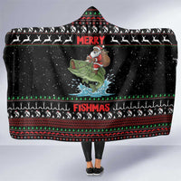 Merry Fishmas Santa Riding Bass Hooded Blanket Funny Christmas - Wonder Print Shop