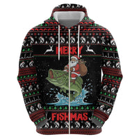 Merry Fishmas Santa Riding Bass Personalized Hoodie Funny Christmas - Wonder Print Shop
