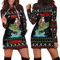 Merry Fishmas Santa Riding Bass Personalized Hoodie Dress Funny Christmas - Wonder Print Shop