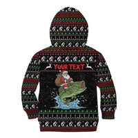 Merry Fishmas Santa Riding Bass Personalized Kid Hoodie Funny Christmas - Wonder Print Shop