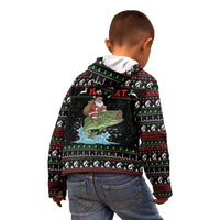 Merry Fishmas Santa Riding Bass Personalized Kid Hoodie Funny Christmas - Wonder Print Shop