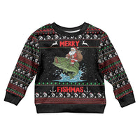 Merry Fishmas Santa Riding Bass Personalized Kid Ugly Christmas Sweater Funny Christmas - Wonder Print Shop