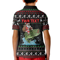 Merry Fishmas Santa Riding Bass Personalized Kid Polo Shirt Funny Christmas - Wonder Print Shop