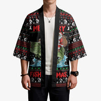 Merry Fishmas Santa Riding Bass Personalized Kimono Funny Christmas - Wonder Print Shop
