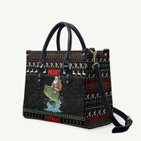 Merry Fishmas Santa Riding Bass Leather Bag Funny Christmas - Wonder Print Shop