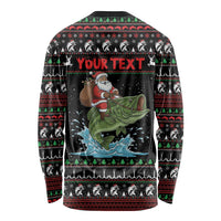 Merry Fishmas Santa Riding Bass Personalized Long Sleeve Shirt Funny Christmas - Wonder Print Shop