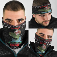 Merry Fishmas Santa Riding Bass Neck Gaiter Funny Christmas - Wonder Print Shop