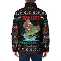 Merry Fishmas Santa Riding Bass Personalized Padded Jacket Funny Christmas - Wonder Print Shop
