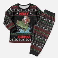 Merry Fishmas Santa Riding Bass Personalized Christmas Pajama Set Funny Christmas - Wonder Print Shop