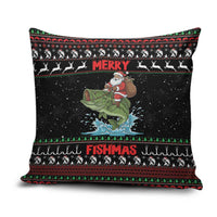 Merry Fishmas Santa Riding Bass Pillow Cover Funny Christmas - Wonder Print Shop