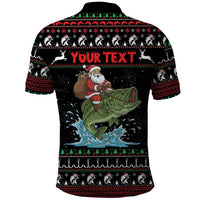 Merry Fishmas Santa Riding Bass Personalized Polo Shirt Funny Christmas - Wonder Print Shop