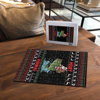 Merry Fishmas Santa Riding Bass Puzzle Funny Christmas - Wonder Print Shop