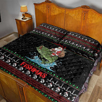 Merry Fishmas Santa Riding Bass Quilt Bed Set Funny Christmas - Wonder Print Shop
