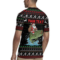 Merry Fishmas Santa Riding Bass Personalized Rugby Jersey Funny Christmas - Wonder Print Shop