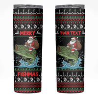 Merry Fishmas Santa Riding Bass Personalized Skinny Tumbler Funny Christmas - Wonder Print Shop