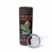 Merry Fishmas Santa Riding Bass Personalized Skinny Tumbler Funny Christmas - Wonder Print Shop