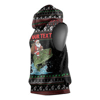 Merry Fishmas Santa Riding Bass Personalized Sleeveless Hoodie Funny Christmas - Wonder Print Shop