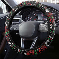 Merry Fishmas Santa Riding Bass Steering Wheel Cover Funny Christmas - Wonder Print Shop