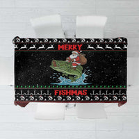 Merry Fishmas Santa Riding Bass Tablecloth Funny Christmas - Wonder Print Shop