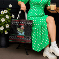 Merry Fishmas Santa Riding Bass Tote Bag Funny Christmas - Wonder Print Shop