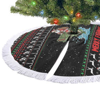 Merry Fishmas Santa Riding Bass Tree Skirt Funny Christmas - Wonder Print Shop
