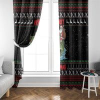 Merry Fishmas Santa Riding Bass Window Curtain Funny Christmas - Wonder Print Shop