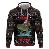 Merry Fishmas Santa Riding Bass Personalized Zip Hoodie Funny Christmas - Wonder Print Shop