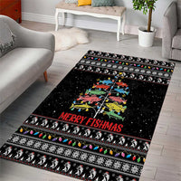 Merry Fishmas Area Rug Fishing Christmas Tree Lights - Wonder Print Shop