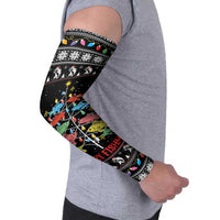 Merry Fishmas Arm Sleeves Fishing Christmas Tree Lights - Wonder Print Shop
