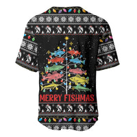 Merry Fishmas Baseball Jersey Fishing Christmas Tree Lights - Wonder Print Shop