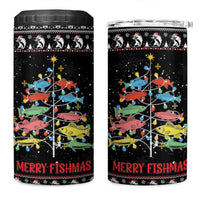 Merry Fishmas 4 in 1 Can Cooler Tumbler Fishing Christmas Tree Lights - Wonder Print Shop