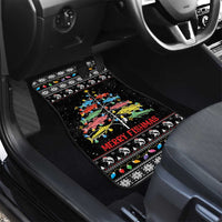 Merry Fishmas Car Mats Fishing Christmas Tree Lights - Wonder Print Shop