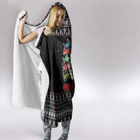 Merry Fishmas Hooded Blanket Fishing Christmas Tree Lights - Wonder Print Shop