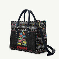 Merry Fishmas Leather Bag Fishing Christmas Tree Lights - Wonder Print Shop