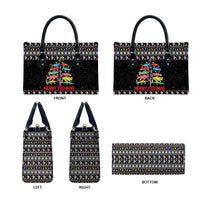 Merry Fishmas Leather Bag Fishing Christmas Tree Lights - Wonder Print Shop