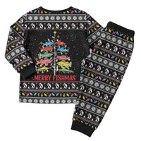 Merry Fishmas Christmas Pajama Set Fishing Christmas Tree Lights - Wonder Print Shop