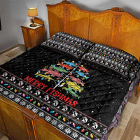 Merry Fishmas Quilt Bed Set Fishing Christmas Tree Lights - Wonder Print Shop