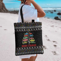 Merry Fishmas Tote Bag Fishing Christmas Tree Lights - Wonder Print Shop