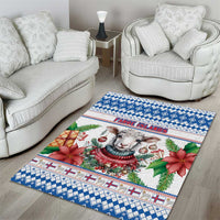 Faroe Islands Christmas Area Rug Cute Faroese Sheep Xmas Patterns - Wonder Print Shop
