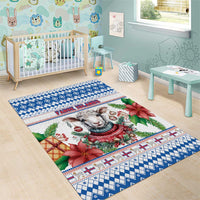 Faroe Islands Christmas Area Rug Cute Faroese Sheep Xmas Patterns - Wonder Print Shop