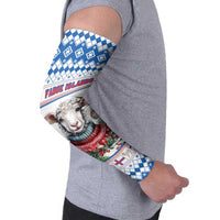 Faroe Islands Christmas Arm Sleeves Cute Faroese Sheep Xmas Patterns - Wonder Print Shop