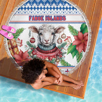 Faroe Islands Christmas Beach Blanket Cute Faroese Sheep Xmas Patterns - Wonder Print Shop