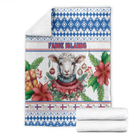 Faroe Islands Christmas Blanket Cute Faroese Sheep Xmas Patterns - Wonder Print Shop