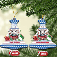 Faroe Islands Christmas Ceramic Ornament Cute Faroese Sheep Xmas Patterns - Wonder Print Shop