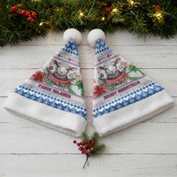 Faroe Islands Christmas Santa Hat Cute Faroese Sheep Xmas Patterns - Wonder Print Shop